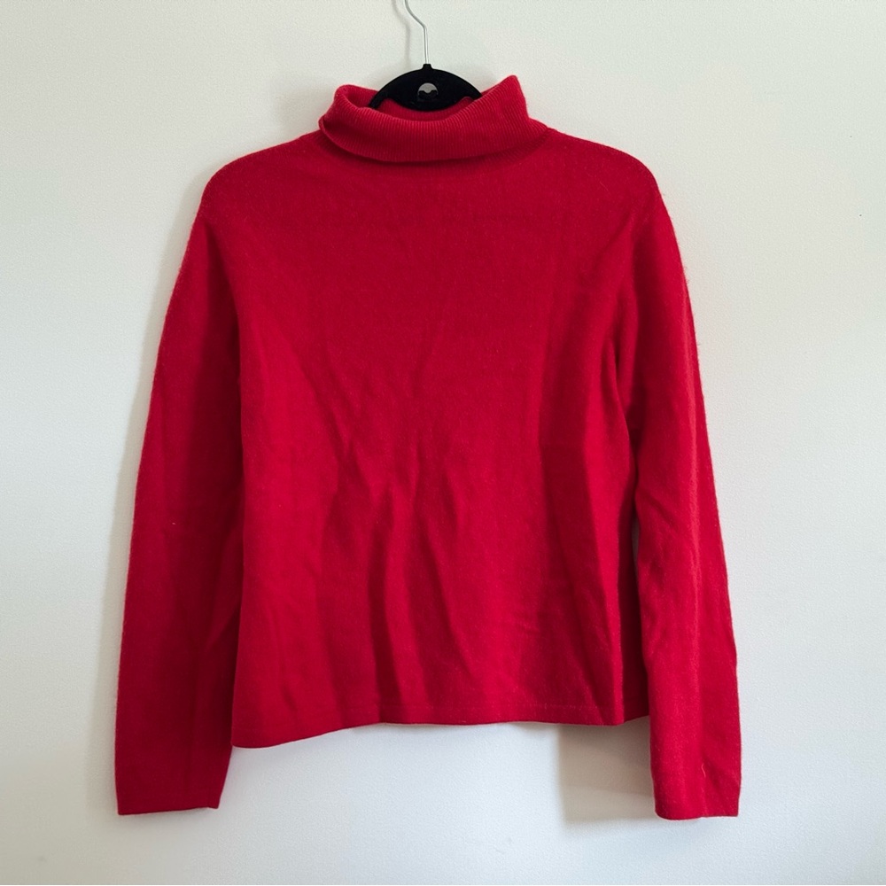 Red Cashmere Turtleneck Sweater